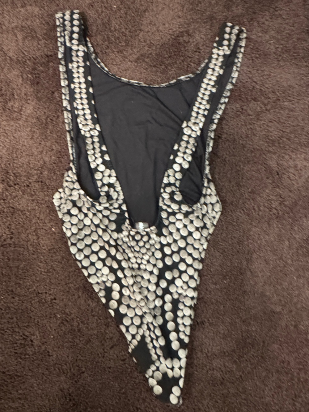 Norma Kamali Marissa swimsuit w all-over stud design. THIS IS A STUD PRINT - Picture 3 of 4